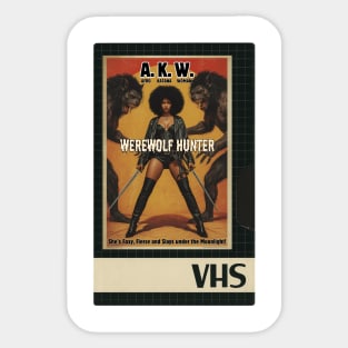 VHS Blaxploitation Horror - AKW Werewolf Hunter Sticker